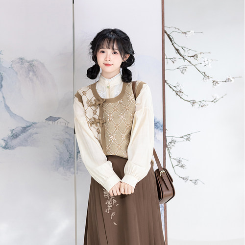 秋冬女款加绒保暖汉服半身裙