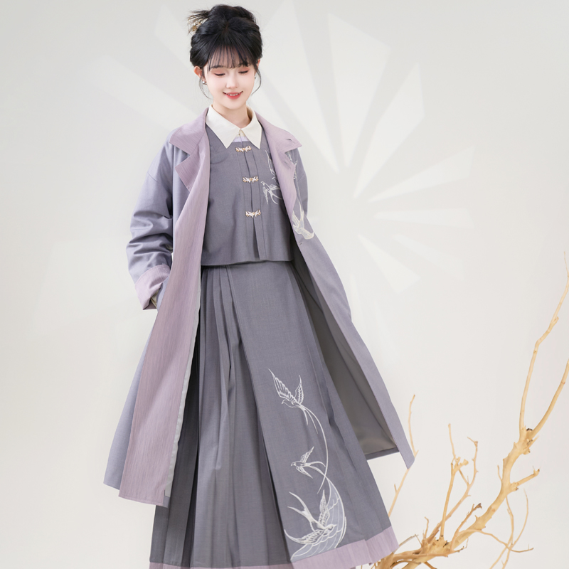 鸟鸣涧国风汉服套装汉元素