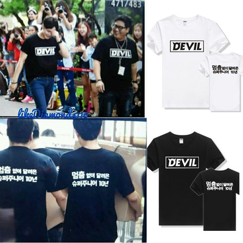 SJ十周年Devil专辑周边super junior希澈奎贤同款短袖T恤应援衣服