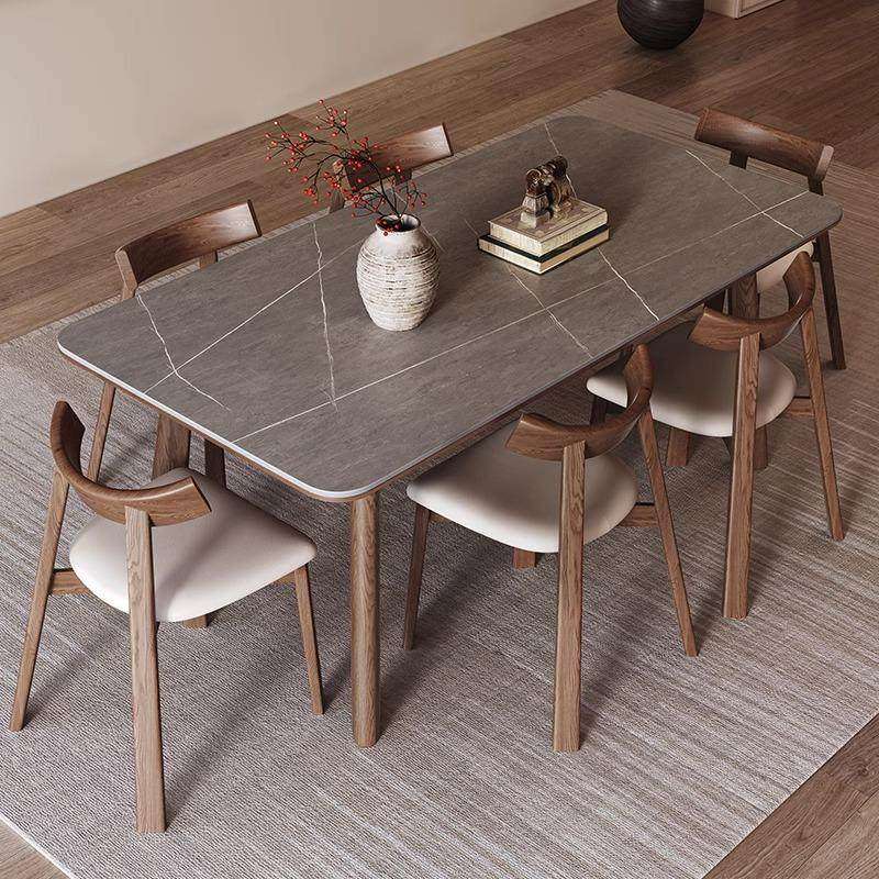 极简实木岩板餐桌家用小户型轻奢简约现代长方形餐桌椅2025新款,住宅家具,岩板餐桌,淘宝优惠券,粉丝福利购,淘宝优惠卷