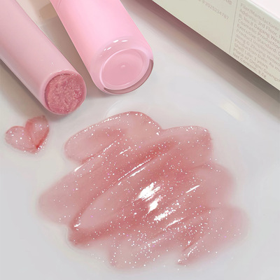 清甜白桃果汁感ins水漾微闪膏体珠光唇膏口红玻璃唇滋润掉色唇蜜