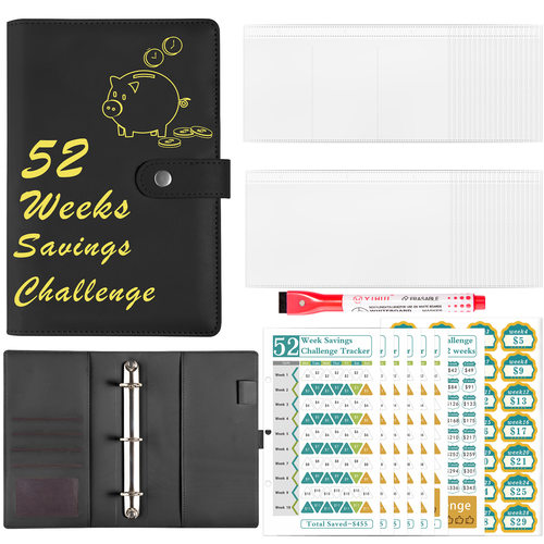 跨境52WeekSavingsChallenge笔记本52周挑战存钱现金储蓄本活页本