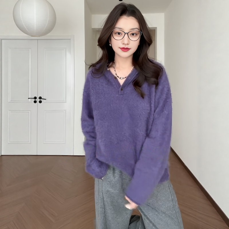 针织衫秋冬胖mm显瘦打底长袖上衣