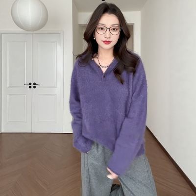 针织衫秋冬胖mm显瘦打底长袖上衣