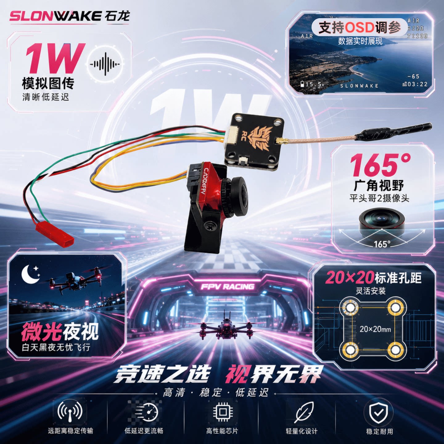 SLONWAKE1W图传平头哥2摄像头