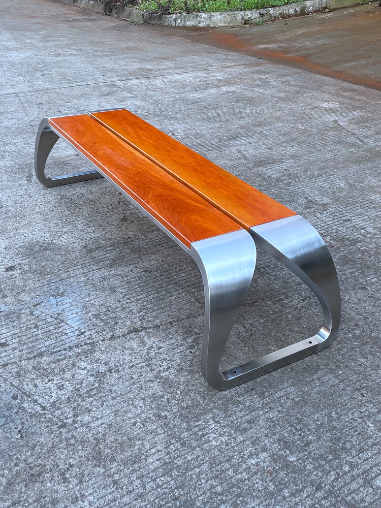 公园不锈钢长椅户外创意坐凳室外长条椅小区休闲座椅广场景观坐凳