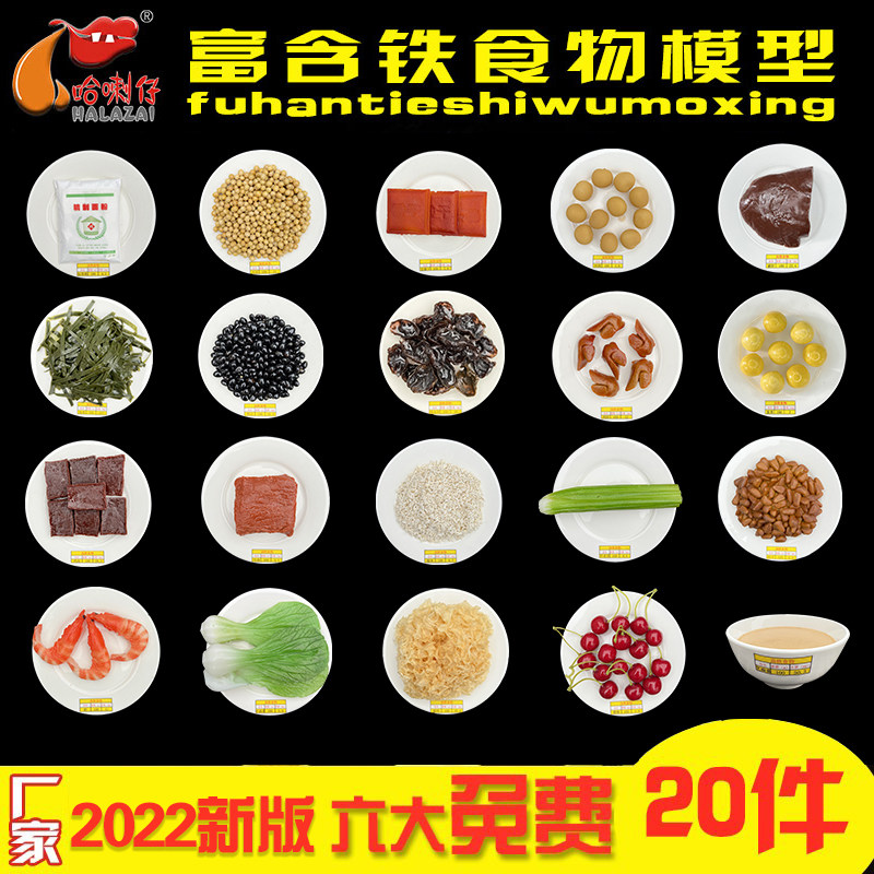 富含铁营养素食物选择模型 膳食营养指导干预100克仿真食品20件套