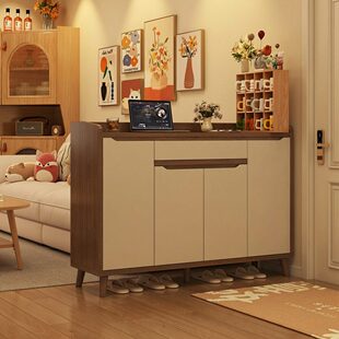 中古风入户家用门口收纳柜一体靠墙2026新款 架 高级感隔断实木芯鞋