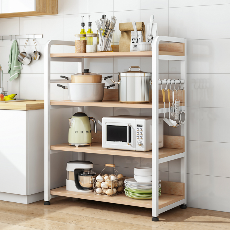 厨房置物架多功能家用落地式收纳架子多层微波炉架放锅烤箱架橱柜