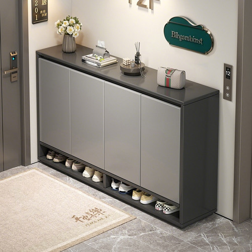 鞋柜家用门口外楼道电梯口走廊大容量收纳入户门2025新款实木鞋架