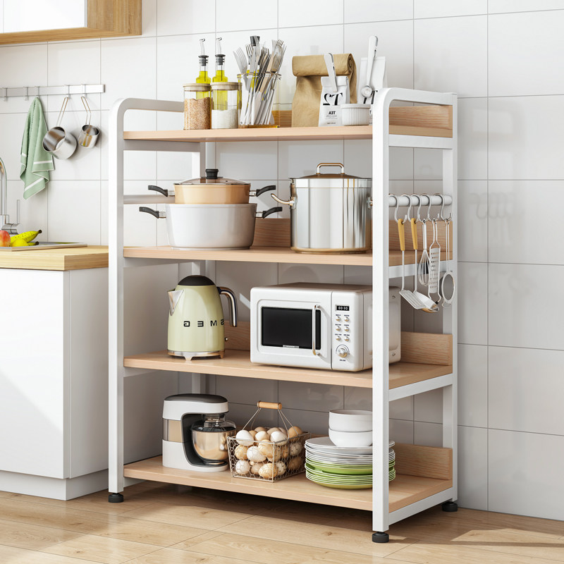 厨房置物架多功能家用落地式收纳架子多层微波炉架放锅烤箱架橱柜
