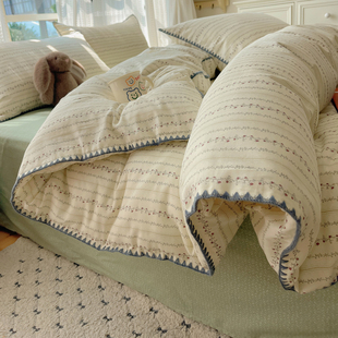 60支新疆长绒棉被套四件套卡通全棉宿舍三件套ins风纯棉床单4件套