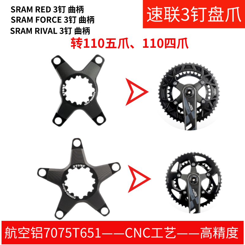 sram曲柄3钉BCD110盘爪