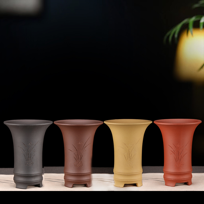 紫砂花盆古典中国风透气陶约家用