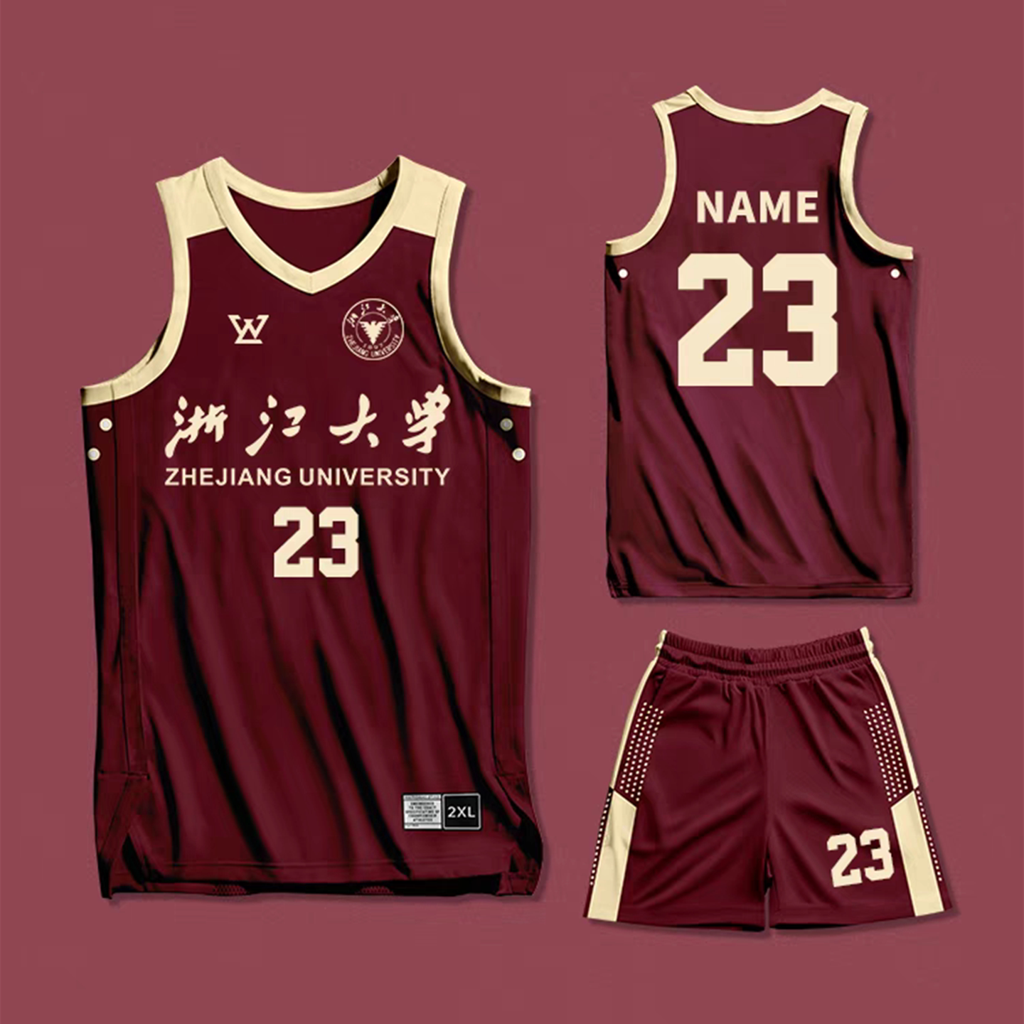 高端新款美式篮球服套装透气吸汗图片