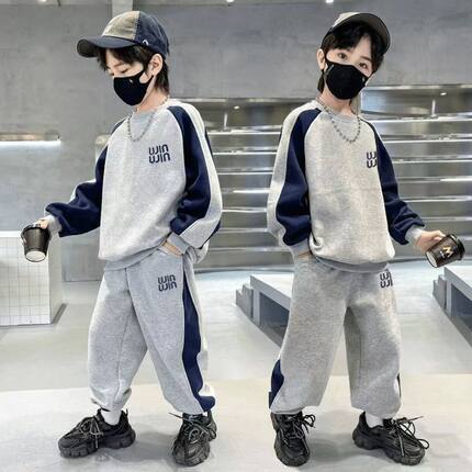 男童春装卫衣套装2026新款中大儿童春秋休闲衣服男孩春季痞帅炸街