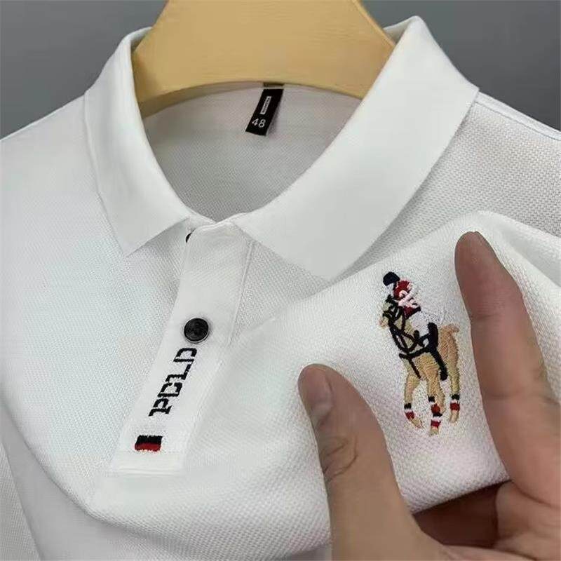 CLEARANCE LEAKAGE FACTORY PRICE MENS SUMMER SHORT SLEEVE T-SHIRT EMBROIDERY T-SHIRT YOUNG AND MIDDLE-AGED PLUS SIZE SLIM LAPEL POLO SHIRT