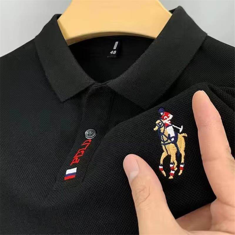 CLEARANCE LEAKAGE FACTORY PRICE MENS SUMMER SHORT SLEEVE T-SHIRT EMBROIDERY T-SHIRT YOUNG AND MIDDLE-AGED PLUS SIZE SLIM LAPEL POLO SHIRT