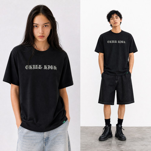 ChillHigh秋高 绿钻哥特轻奢高级纯棉男女同款圆领潮休闲宽松短袖