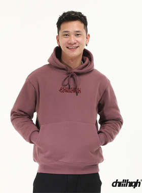 ChillHIgh 植绒工艺秋高主题基础款抓绒加厚重磅潮牌连帽衫卫衣