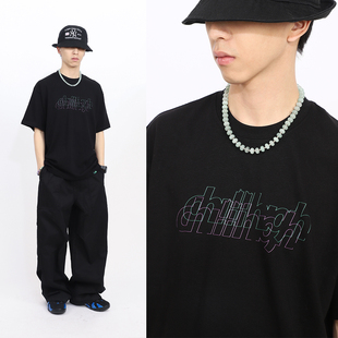 纯棉短袖 ChillHigh 280克空气棉基础 简约休闲系列 横排重影线条