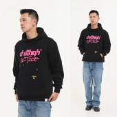 手写涂鸦字 ChillHigh 黄俊捷同款 三色宽松加绒加厚保暖连帽卫衣