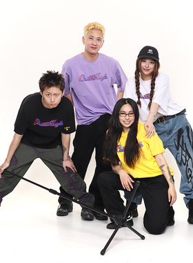 ChillHigh 迷幻情侣欧美复古圆领短袖t恤男女ins潮纯棉宽松潮牌夏