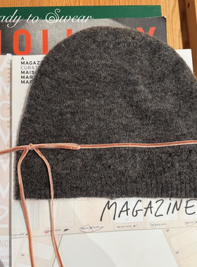 READY TO SWEAR 织物系列温暖索引网眼无檐针织羊毛围巾帽子套组