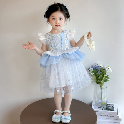 女童超仙灰姑娘公主裙子夏装2025新款宝宝洛丽塔连衣裙夏季儿童潮