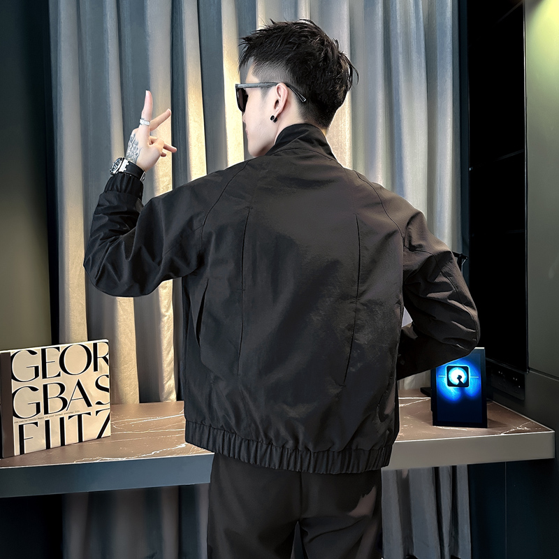 社会小伙秋装新款男时尚夹克男外套J250-P98控138军绿色，男装夹克，电商D313