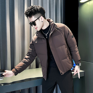 小伙 2025冬装加厚设计男士棉衣外套 F116-P138 控178 紫咖色，男装棉衣，电商D313