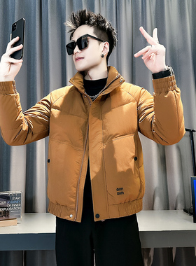 小伙 2025冬装加厚设计男士皮棉衣外套  F129-P138 控178 黄色