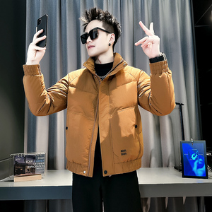 小伙 2026冬装加厚设计男士皮棉衣外套 F129-P138 控178 黄色，男装棉衣，电商D313