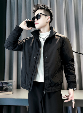 小伙 2025冬装加厚设计男士皮棉衣外套  F123-P138 控178 黑色