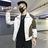 2023春装新款社会小伙修身夹克男外套J66-P108控148黑色，男装夹克，电商D313