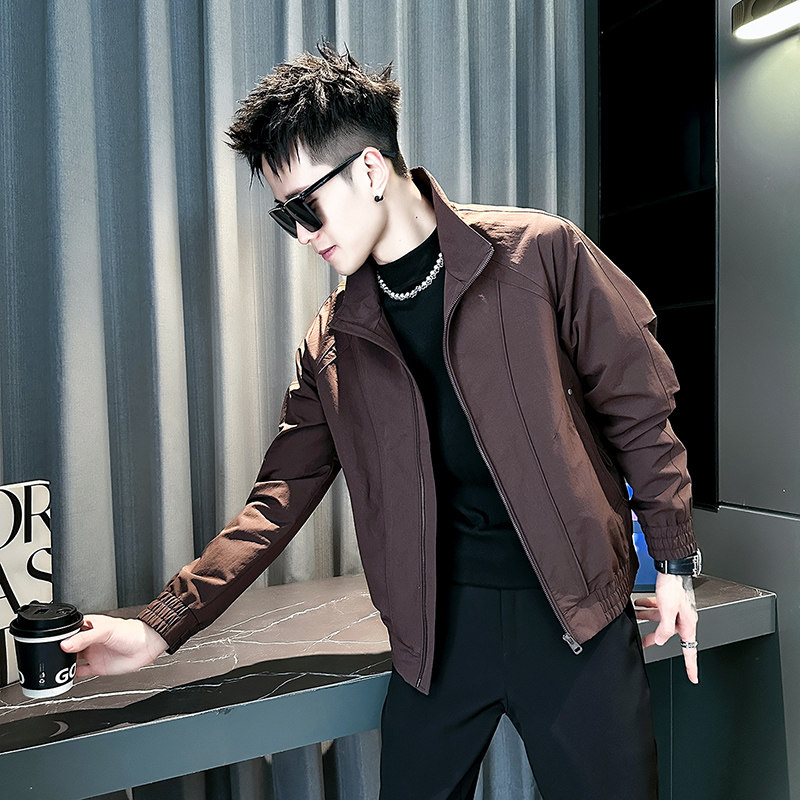 社会小伙春装新款男时尚夹克男外套J275-P98控145黑色，男装夹克，电商D313