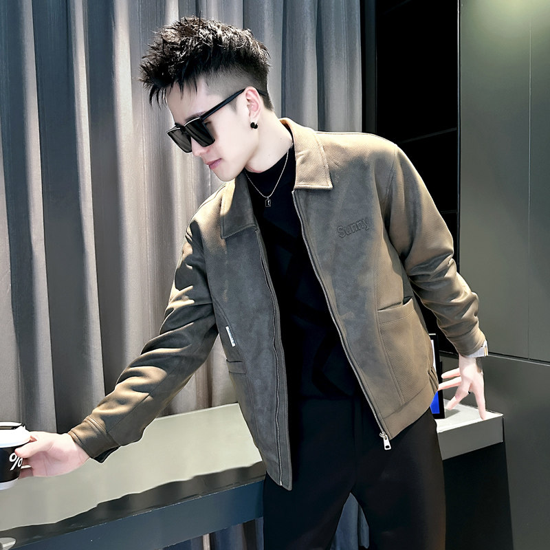 社会小伙秋冬男时尚夹克男外套J266-P118控158黑色,男装夹克,电商D313