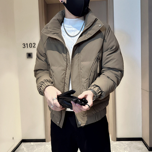 2025冬装男士修身加厚男棉衣外套F26-P138控178黑色