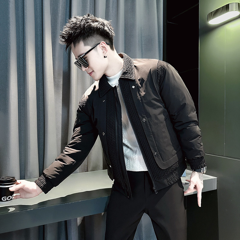 小伙2026冬装加厚设计男士皮棉衣外套F131-P138控178黑色，男装棉衣，电商D313