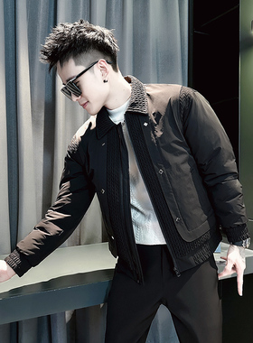 小伙 2025冬装加厚设计男士皮棉衣外套  F131-P138 控178 黑色