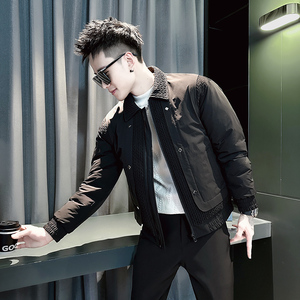 小伙 2026冬装加厚设计男士皮棉衣外套 F131-P138 控178 黑色，男装棉衣，电商D313