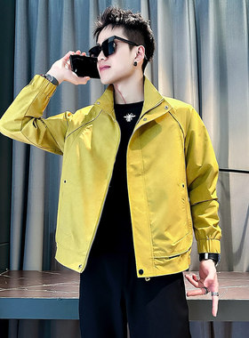 社会小伙 春装新款男时尚夹克男外套  J289-P98 控145 荧光色
