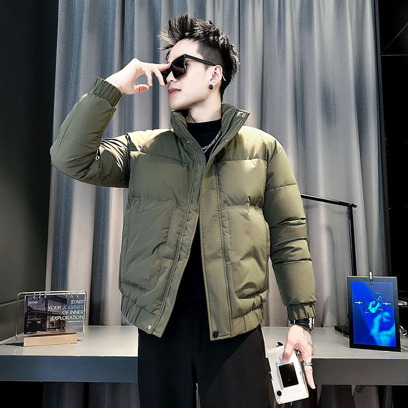 小伙2026冬装加厚设计男士皮棉衣外套F133-P138控178绿色，男装棉衣，电商D313