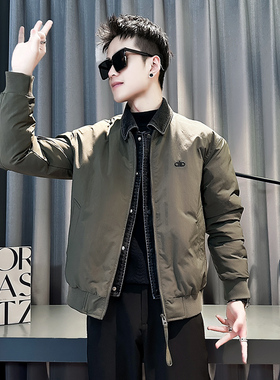 小伙 2025冬装加厚设计男士棉衣外套  F115-P138 控178 军绿色