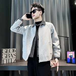 社会小伙 春装新款男时尚夹克男外套 J277-P108 控158 灰色，男装夹克，电商D313