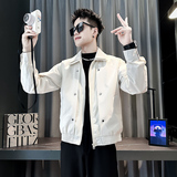 社会小伙春装新款男时尚夹克男外套J282-P98控145咖色，男装夹克，电商D313