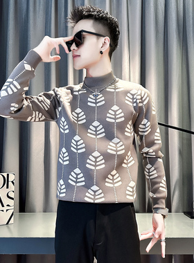 小伙 秋冬新款男士毛衣打底针织衫  M180-P78 控108 灰色