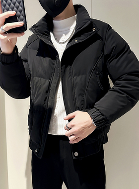 2023冬装男士修身加厚男棉衣外套  F26-P138 控178 黑色