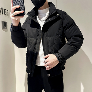 2025冬装男士修身加厚男棉衣外套 F26-P138 控178 黑色，男装棉衣，电商D313