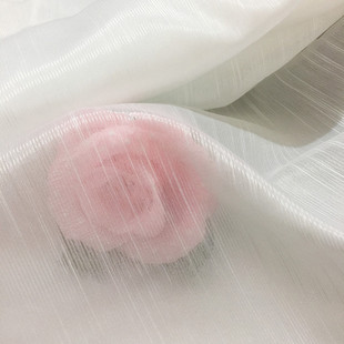 竹节条纹欧根纱面料 夏季连衣裙料手工DIY汉服布料lolita印花底布